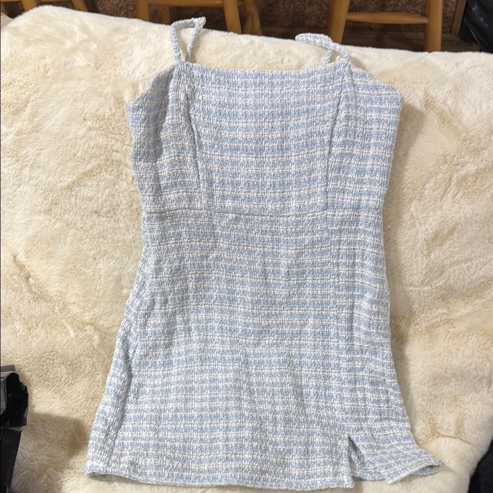 Blue Tweed Women's Top